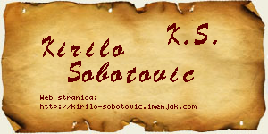 Kirilo Šobotović vizit kartica